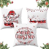 Poszewki na Poduszkę Świąteczne 3szt Białe 45x45cm