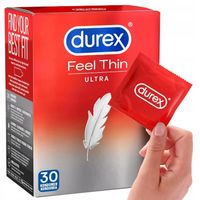 DUREX FEEL THIN ULTRA prezerwatywy cienkie o węższej średnicy 30 szt.