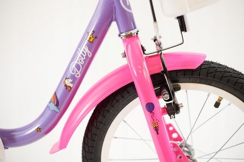 Rower 16" cali dziecięcy dla dziewczynki fotelik, kółka boczne,frędzle,kosz na Arena.pl