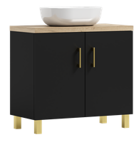 Szafka łazienkowa ROCO 50 czarna z umywalką Blanco (W7)