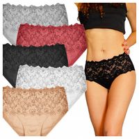 5x Majtki Damskie Bawełniane FiGi Koronkowe Kobiece Seksowne Wysokie