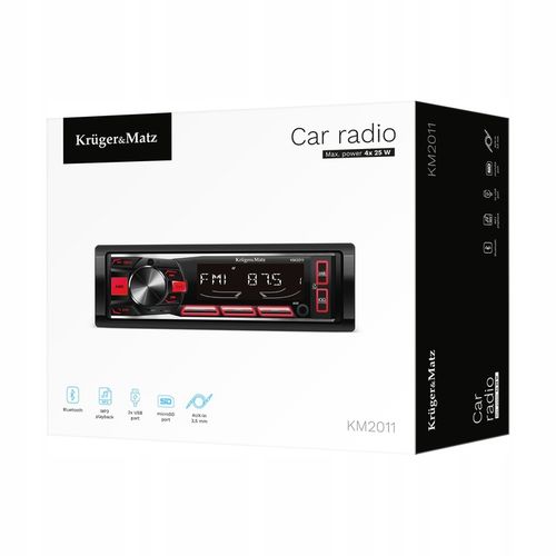 Radio samochodowe Bluetooth Kruger&Matz 1 DIN USB AUX PILOT microSD na Arena.pl