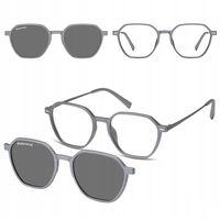 2w1 MAŁE okulary Oprawki Korekcyjne z NAKŁADKĄ PRZECIWSŁONECZNĄ na magnes