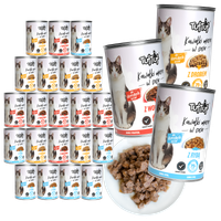 KARMA DLA KOTA - MOKRA KARMA PUSZKA MIX SMAKÓW KAWAŁKI 24x415g | TufTuf