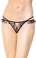 stringi erotyczne softline 2447 z kokardą czarne m/l