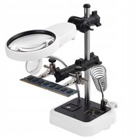 TRZECIA RĘKA DO LUTOWANIA RT0179 UCHWYT PCB Z LUPĄ 90mm 6x LED UCHWYT KOLBY