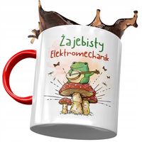 Kubek Czerwony Dla Elektromechanika Żajebisty Z Nadrukiem Ze Zdjęciem