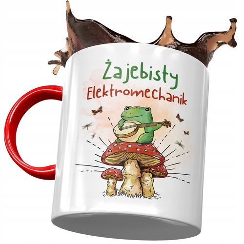 Kubek Czerwony Dla Elektromechanika Żajebisty Z Nadrukiem Ze Zdjęciem na Arena.pl