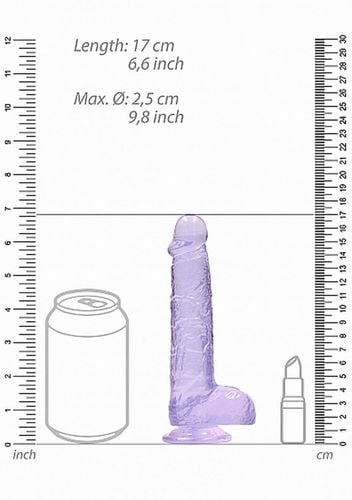 6 / 15 cm realistic dildo with balls   purple na Arena.pl