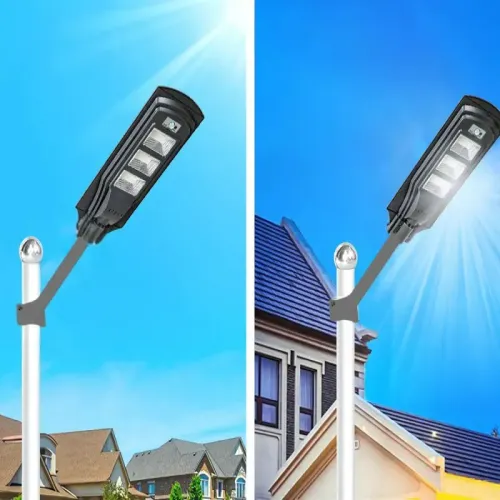 Lampa solarna uliczna led latarnia z pilotem czujnik ruchu i zmierzchu ip65 na Arena.pl