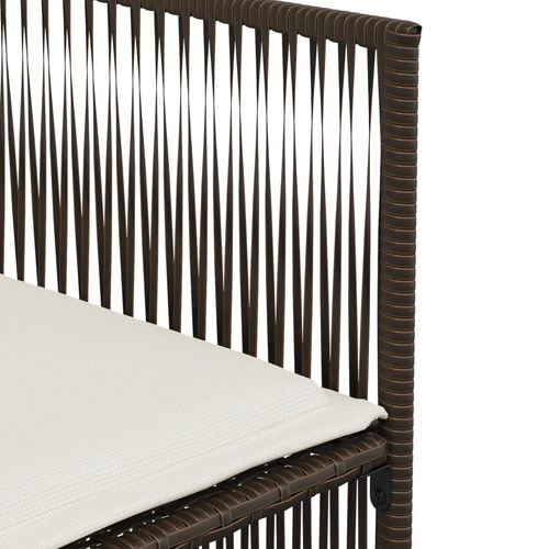 7-cz. zestaw mebli ogrodowych, z poduszkami, brązowy, rattan PE na Arena.pl