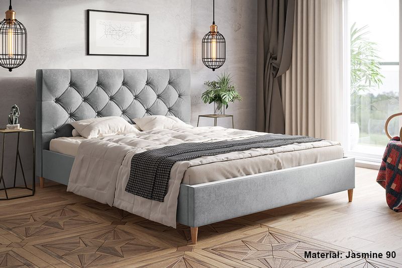 Łóżko tapicerowane Leonardo 120x200 stelaż nóżki zdjęcie 4