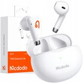 mcdodo słuchawki bezprzewodowe douszne bluetooth 5 z mikrofonem etui białe