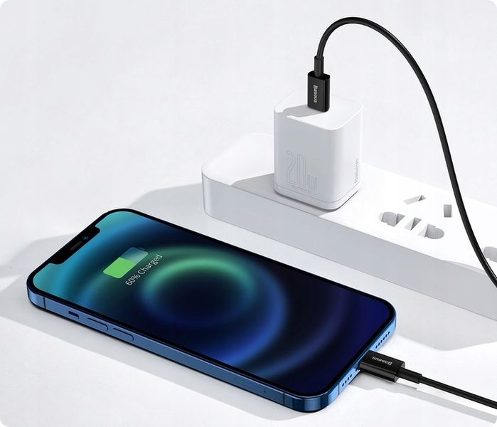 BASEUS KABEL USB-C SZYBKIE ŁADOWANIE DO IPHONE LIGHTNING PRZEWÓD PD 20W 2M zdjęcie 2