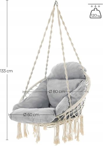 Huśtawka W STYLU BOHO krzesło brazylijskie wiszący fotel ogrodowy na Arena.pl