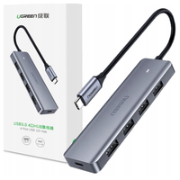 adapter 4w1 ugreen hub usb-c do 4x usb 3.0 + usb-c cm219(szary)