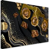 Obraz na płótnie, Złote twarze abstrakcja 120x80 120x80