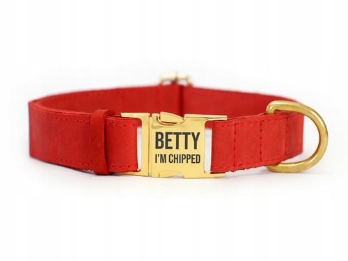 Obroża Dla Psa Skórzana z Grawerem r. L Czerwony na Arena.pl