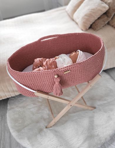 Kosz Mojżesza BOHO Handmade ze stojakiem blush na Arena.pl