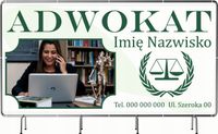 BANER REKLAMOWY 300x150 cm oczkowany projekt w cenie ADWOKAT IMIĘ NAZWISKO