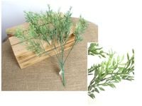 gałązka 2szt  drobne listki wys. 38 cm 7 łodyg zielony bielony md-069b