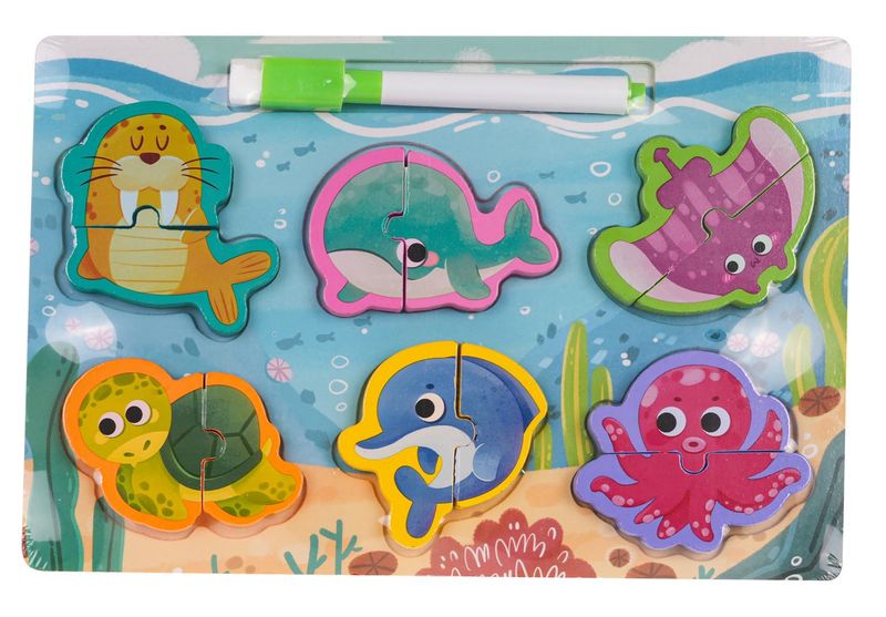 Drewniana Tablica + Puzzle Ocean zdjęcie 1