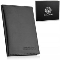 Betlewski skórzane biznesowe etui na karty dokumenty cienkie lekkie modne