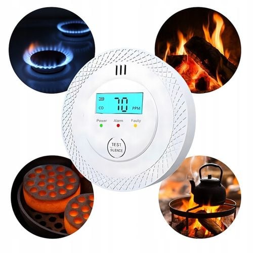 CZUJNIK CZADU GAZU TLENKU WĘGLA CO DETEKTOR LCD ALARM DŹWIĘKOWY I na Arena.pl