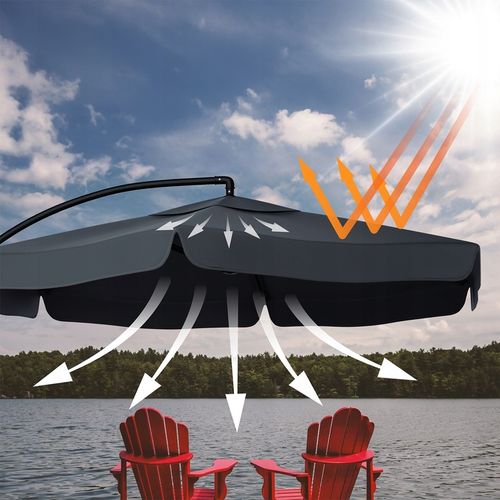 PARASOL OGRODOWY SKŁADANY NA WYSIĘGNIKU 350CM ANTRACYT +POKROWIEC GRAFITOWY na Arena.pl