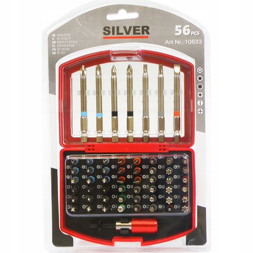 Końcówki bity imbus torx do wkrętarki zestaw 56 el. Silver CrV na Arena.pl