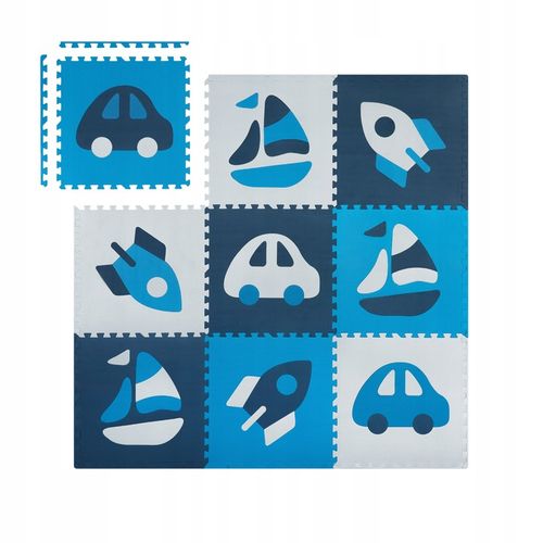 MATA PIANKOWA EVA PUZZLE MIĘKKA DLA DZIECI POJAZDY 180x180cm RICOKIDS na Arena.pl