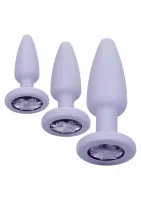 calexotics crystal booty kit - zestaw 3 silikonowych zatyczek z kryształami