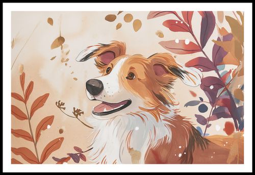 Plakat 86,4x56,8cm Collie Jesienną Porą na Arena.pl