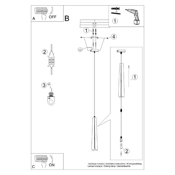 Lampa wisząca PRYSM 1 biała zdjęcie 11