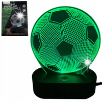 Lampka Nocna 3D LED Piłka Nożna 8 Kolorów na Biurko do Sypialni USB Baterie