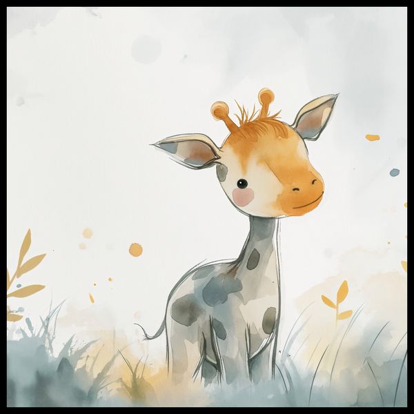 Plakat 90x90cm Mała Żyrafka zdjęcie 2