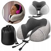 Poduszka podróżna na szyję rogal z pianki memory – samolot, auto,