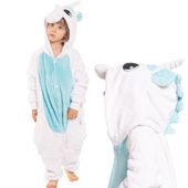 Piżama Dla Dzieci Dziecięca Kigurumi Onesie Jednorożec Niebieski 105-115 cm