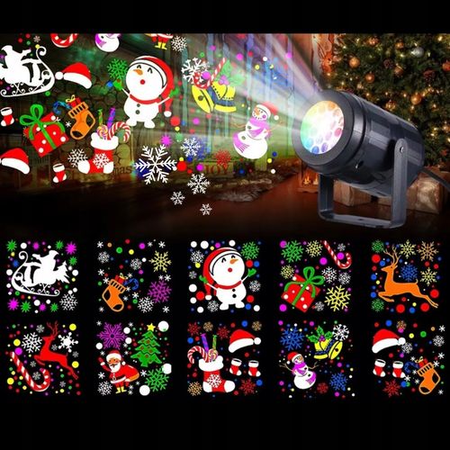 PROJEKTOR ŚWIĄTECZNY LED PŁATKI ŚNIEGU RZUTNIK LASEROWY NA DOM ZEWNĘTRZNY na Arena.pl