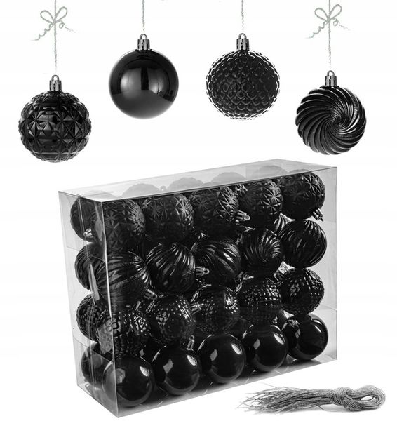 BOMBKI nietłukące CHOINKOWE wzory ZESTAW BOMBEK 6 cm 40 szt zdjęcie 1