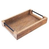 Taca do Serwowania Podawania Kuchenna Śniadaniowa Drewniana 30,5x20,5x6 cm