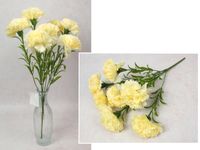 bukiet GOŹDZIK wys. 48 cm, 7 łodyg (7 kwiatów 8x5 cm) ŻÓŁTY  WA-094A