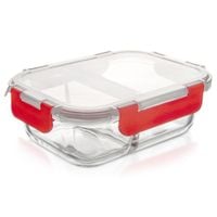 Pojemnik Dzielony Kuchenny Szklany na Żywność z Uszczelką Lunchbox 1,3L