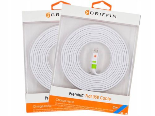 Oryginalny kabel GRIFFIN micro USB płaski 3m na Arena.pl