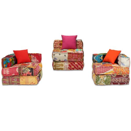 Patchworkowa sofa modułowa 3-osobowa VidaXL na Arena.pl