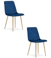 Krzesło tapicerowane granatowe TURIN 2 szt. aksamit do kuchni jadalni