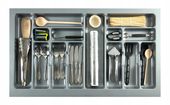 WKŁAD NA SZTUĆCE ORGANIZER DO SZUFLADY 90cm SZARY