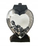 PIĘKNY DUŻY znicz CZARNO-SREBRNY w kształcie SERCA