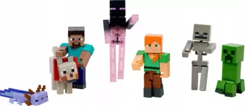 MINECRAFT EKSKLUZYWNY ZESTAW 7 FIGUREK Steve, Creeper, Enderman, Szkielet na Arena.pl