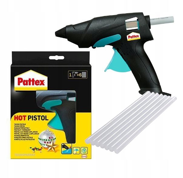 PISTOLET DO KLEJU NA GORĄCO PATTEX + 6 PAŁECZEK zdjęcie 1